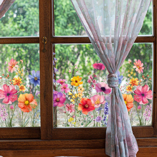 💐Colorful Floral Bouquet Window Sticker🖼️