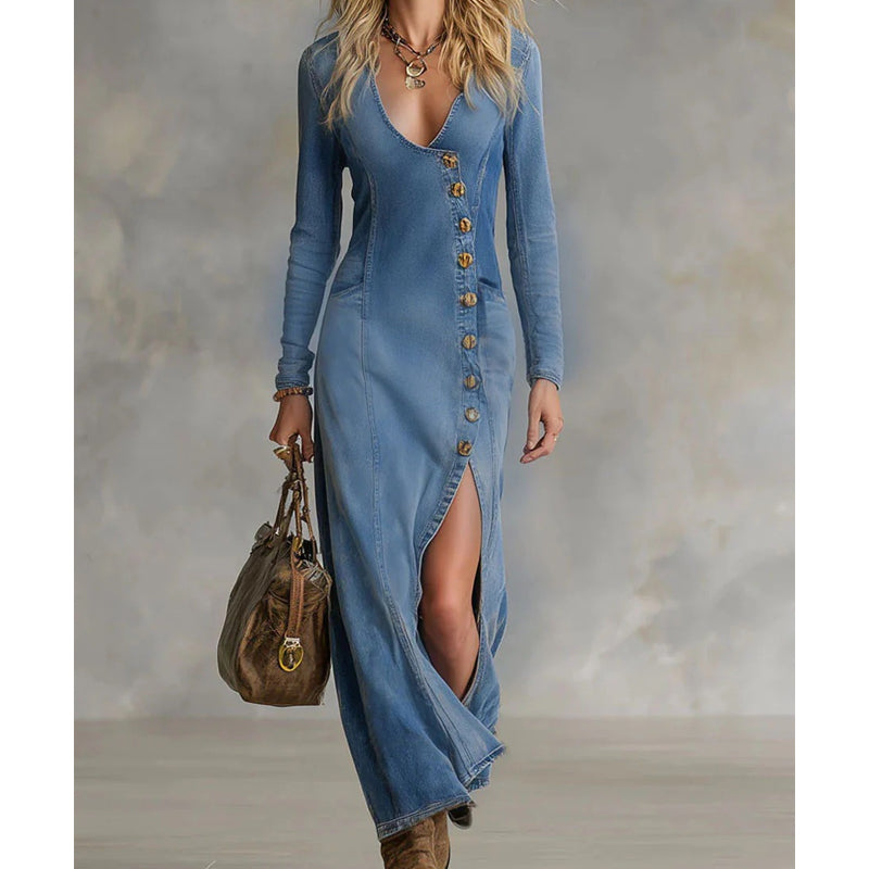 💎2026 Fashion New 50% OFF💎Women's Long Sleeve V-Neck Maxi Dress