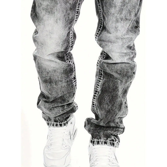 🔥 Men's Fashion Creative Stretch Denim Jeans – Minimalist Style, Perfect for Summer & Emo-Inspired Look 💙