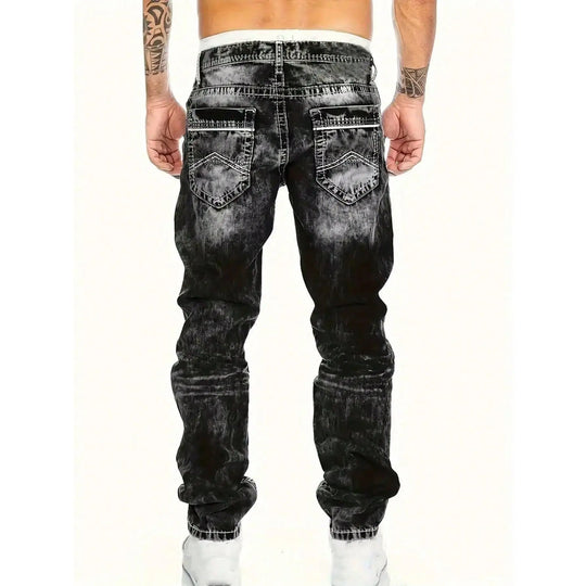🔥 Men's Fashion Creative Stretch Denim Jeans – Minimalist Style, Perfect for Summer & Emo-Inspired Look 💙
