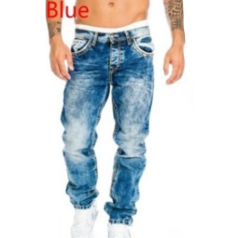 🔥 Men's Fashion Creative Stretch Denim Jeans – Minimalist Style, Perfect for Summer & Emo-Inspired Look 💙