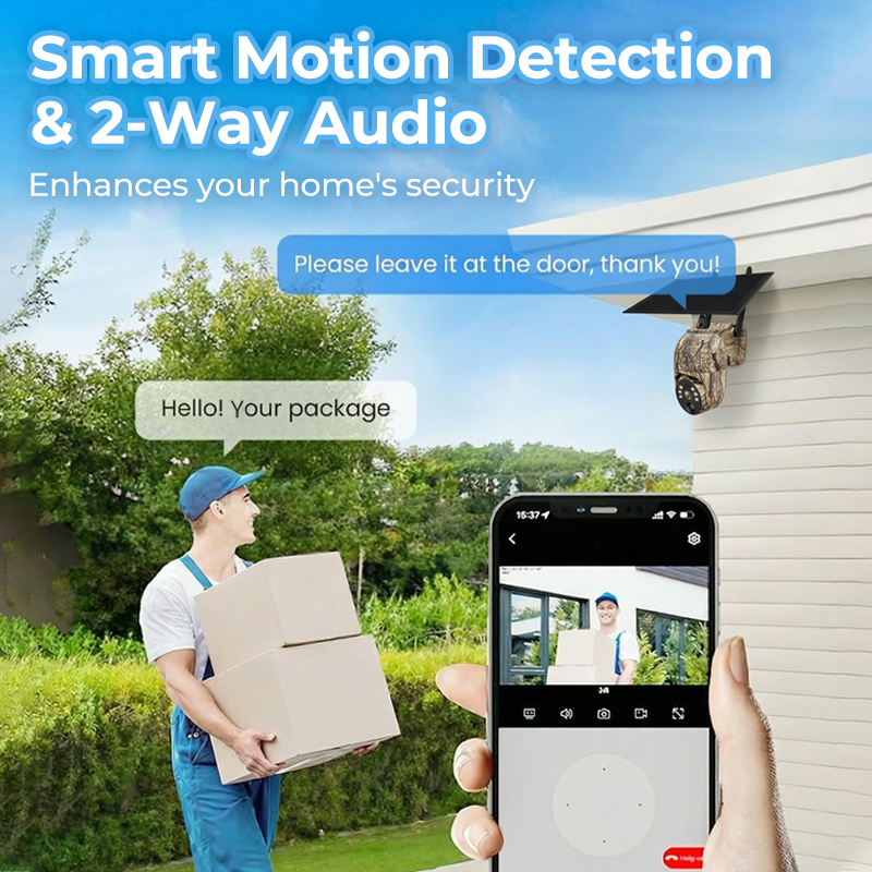 🏠⚡ 50% OFF! 4MP Solar PTZ Camera – 355° pan & tilt, eliminates blind spots. Built-in battery, solar rechargeable. Two-way talk, instant alerts. Tough enough for any weather. 🌧️🛡️