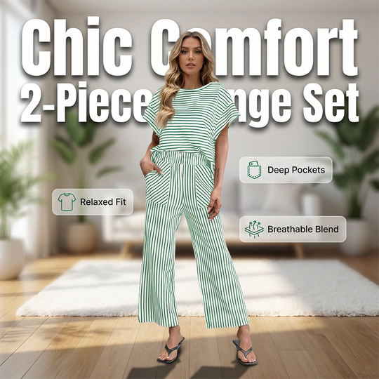 🥳2026 HOT SALE 50% Off 💞Women's Striped 2-Piece Lounge Set