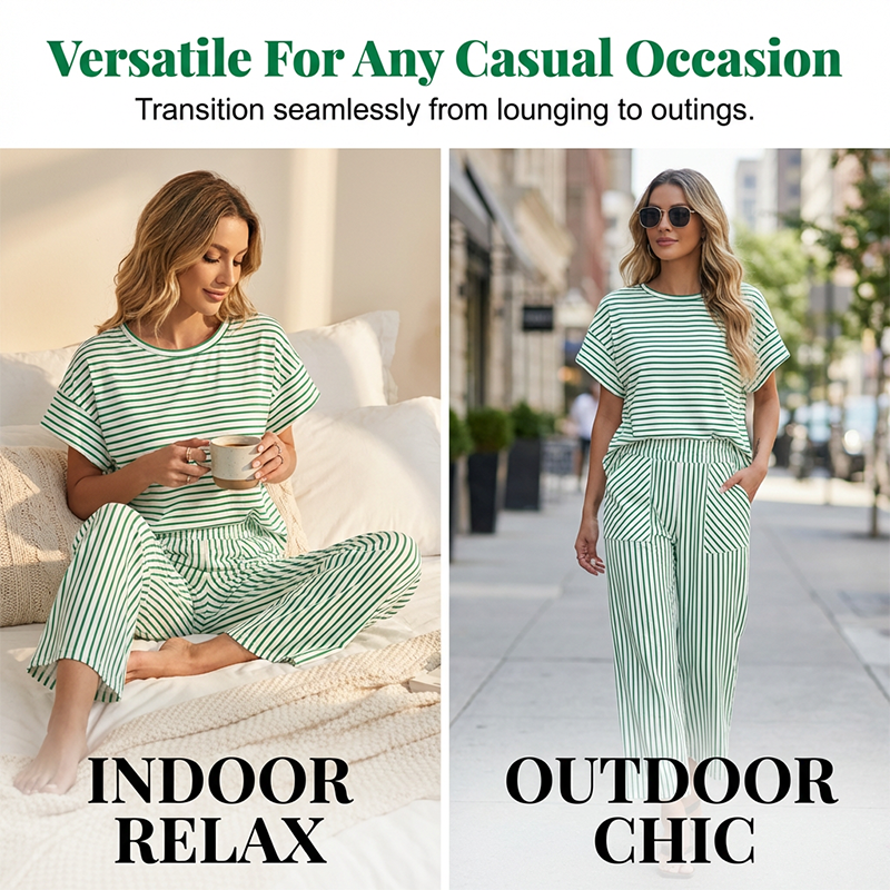 🥳2026 HOT SALE 50% Off 💞Women's Striped 2-Piece Lounge Set