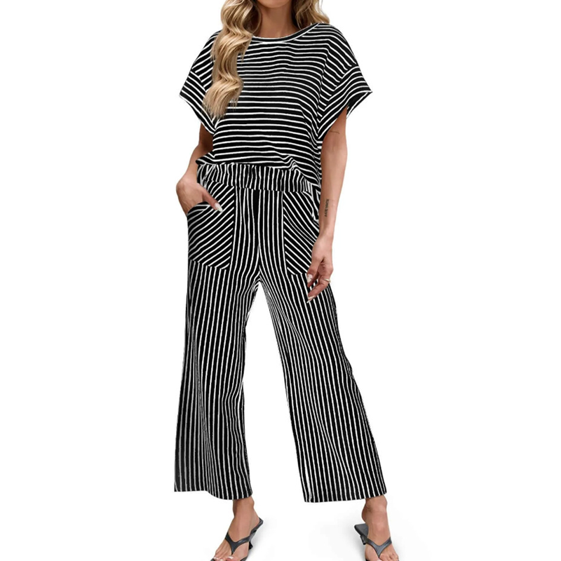 🥳2026 HOT SALE 50% Off 💞Women's Striped 2-Piece Lounge Set