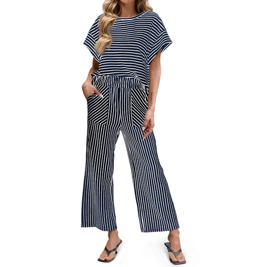 🥳2026 HOT SALE 50% Off 💞Women's Striped 2-Piece Lounge Set
