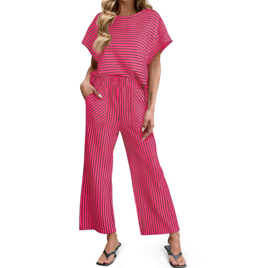 🥳2026 HOT SALE 50% Off 💞Women's Striped 2-Piece Lounge Set