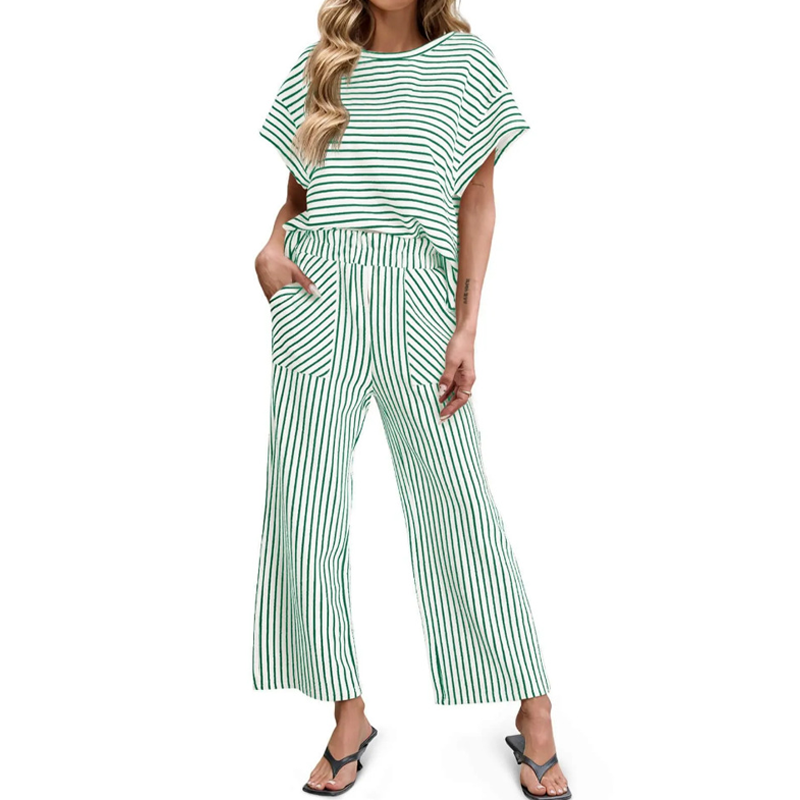 🥳2026 HOT SALE 50% Off 💞Women's Striped 2-Piece Lounge Set