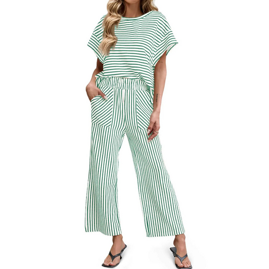 🥳2026 HOT SALE 50% Off 💞Women's Striped 2-Piece Lounge Set