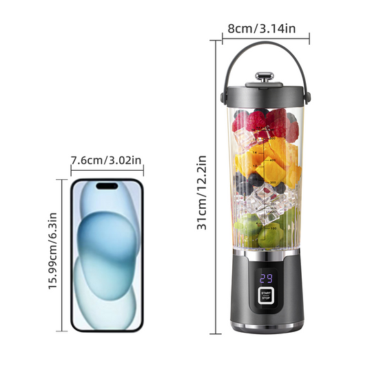 Cordless Portable Blender | On-the-go Blending, Sleek Cordless Design | Smoothies, Protein Shakes, Frozen Slushies, Crushed-Ice Cocktails, Frappes and Iced Lattes | Dishwasher Safe, Rechargeable, 530ml
