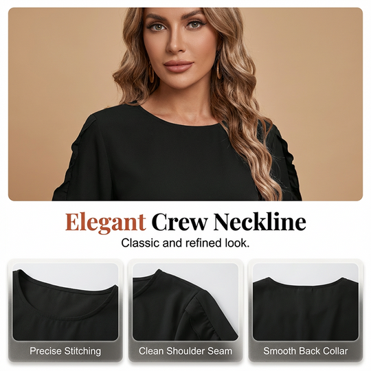 🍂 Women's Ruffle Trim Flowy Sleeve Blouse