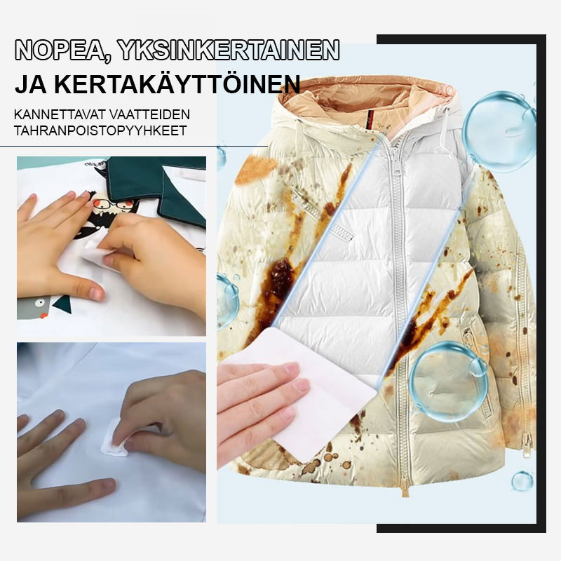 Pousbo® Portable Clothing Stain Remover Wipes