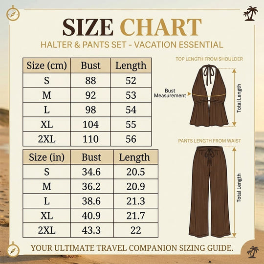 🥳2026 HOT SALE🥳Women's Halter Neck Backless Two-Piece Set