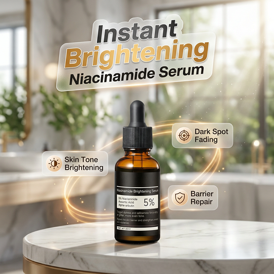【JMCY × Teashell】Whitening Serum 5% Niacinamide & Alpha Arbutin 30ml — Reduces Dark Spots, Brightens Skin, Long-Lasting Hydration, Suitable for Sensitive Skin