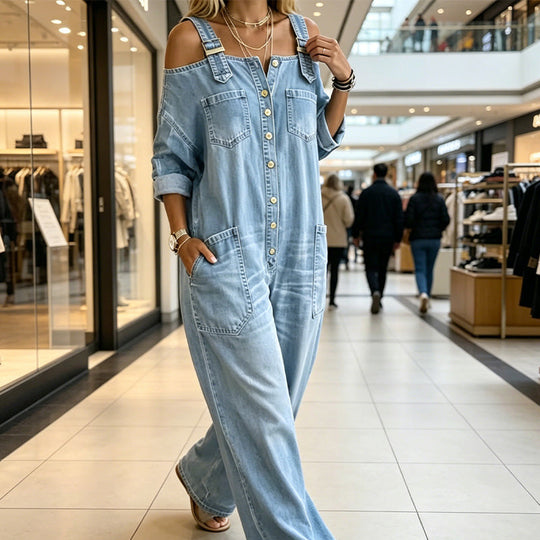 💙Loose Fit Wide-Leg Overall Jumpsuit with Pockets - Everyone’s Asking About👀