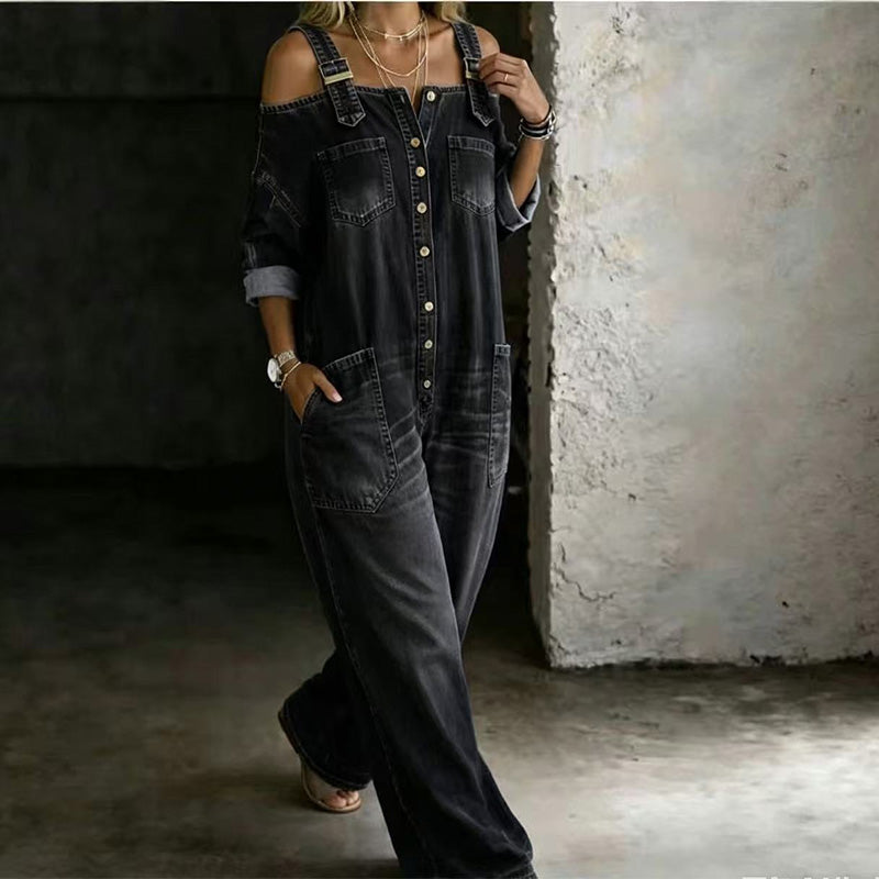 💙Loose Fit Wide-Leg Overall Jumpsuit with Pockets - Everyone’s Asking About👀