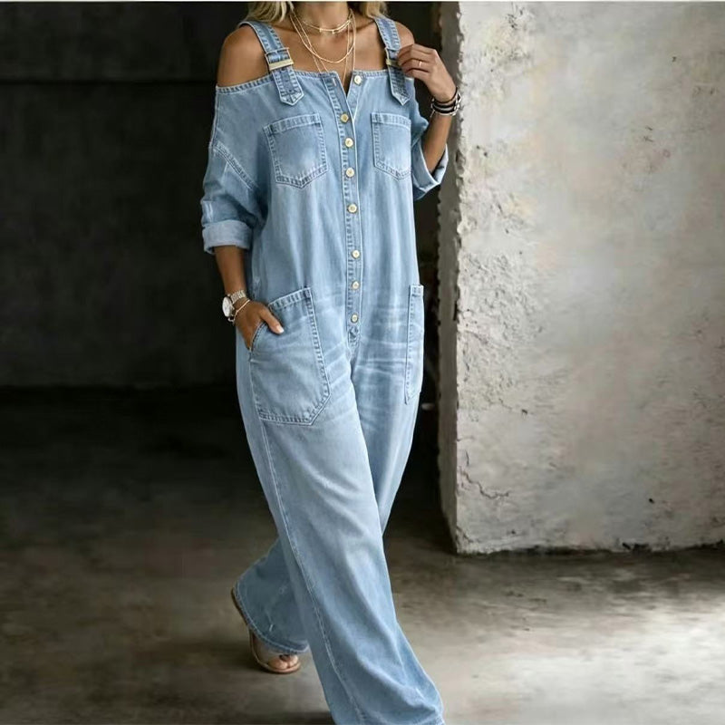 💙Loose Fit Wide-Leg Overall Jumpsuit with Pockets - Everyone’s Asking About👀