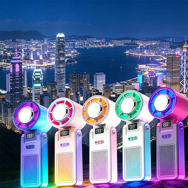 Foldable Handheld Cooling Fan with LED Display