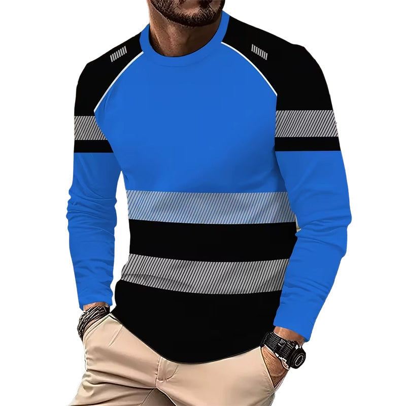 🎁2026 New Arrivals 50% OFF💥Men's Printed Round-neck Long-sleeve Shirt🏃‍♂️