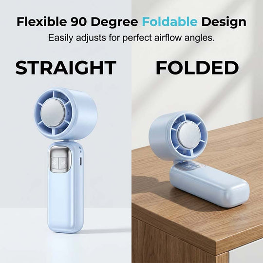 Foldable Handheld Cooling Fan with LED Display