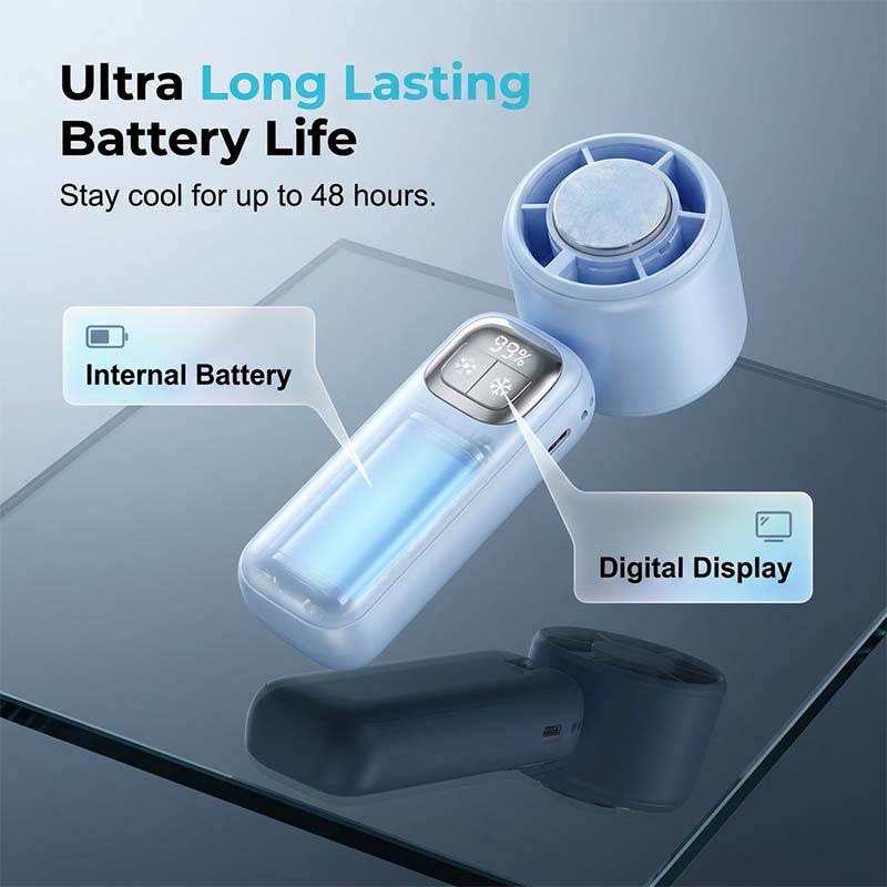 Foldable Handheld Cooling Fan with LED Display