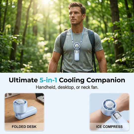 Foldable Handheld Cooling Fan with LED Display