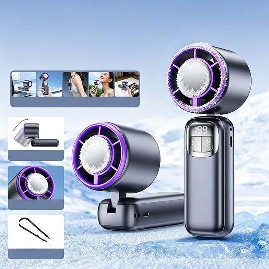 Foldable Handheld Cooling Fan with LED Display