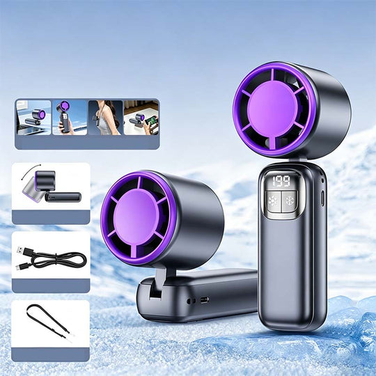 Foldable Handheld Cooling Fan with LED Display