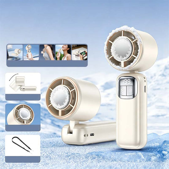 Foldable Handheld Cooling Fan with LED Display