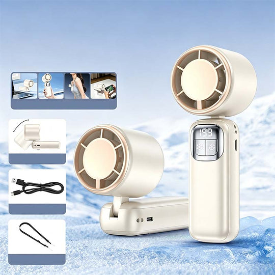 Foldable Handheld Cooling Fan with LED Display