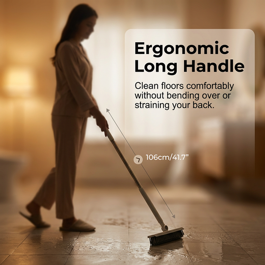 🧹 2-in-1 Grout & Corner Scrubber Brush with Squeegee