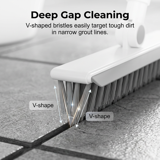 🧹 2-in-1 Grout & Corner Scrubber Brush with Squeegee