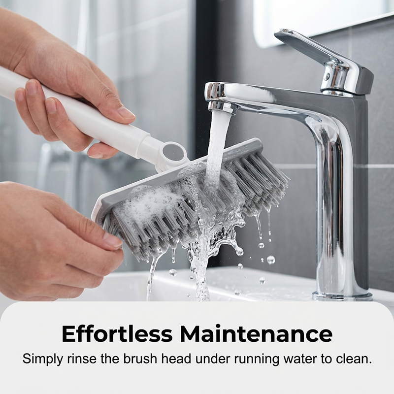 🧹 2-in-1 Grout & Corner Scrubber Brush with Squeegee