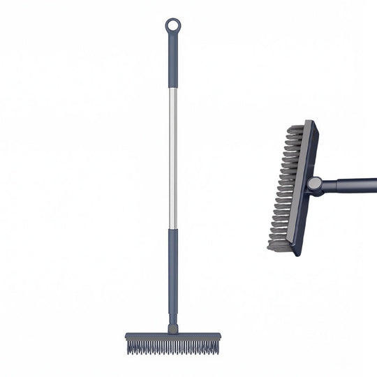 🧹 2-in-1 Grout & Corner Scrubber Brush with Squeegee
