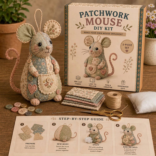 ⚽️🏆️World Cup Sale:30% OFF🎉70K+ SOLD! 🥳Handcrafted Vintage Mouse Plush Sewing Kit