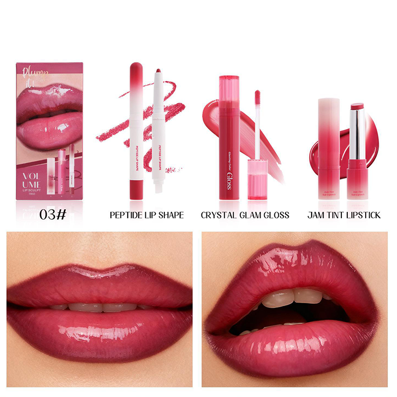 3-Piece Lip Liner and Lipstick Combo Set