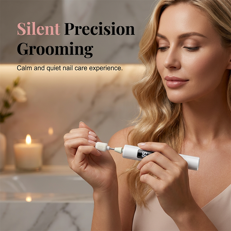 ✨ Multiple heads for shaping & buffing! Professional Electric Nail Polisher – Smooths thick nails, 99-speed display