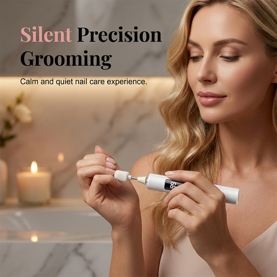 ✨ Multiple heads for shaping & buffing! Professional Electric Nail Polisher – Smooths thick nails, 99-speed display