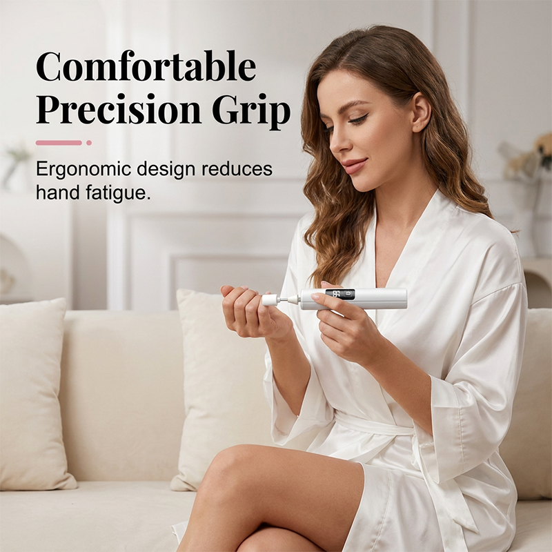 ✨ Multiple heads for shaping & buffing! Professional Electric Nail Polisher – Smooths thick nails, 99-speed display