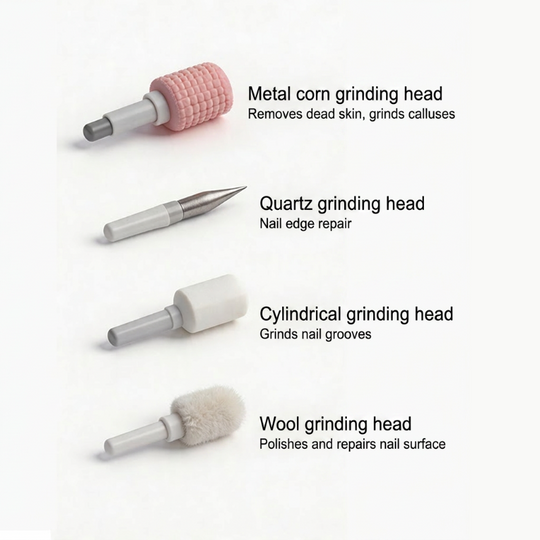 ✨ Multiple heads for shaping & buffing! Professional Electric Nail Polisher – Smooths thick nails, 99-speed display