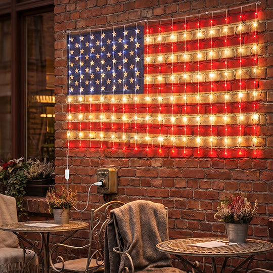✨USB Powered Patriotic Flag Net Lights
