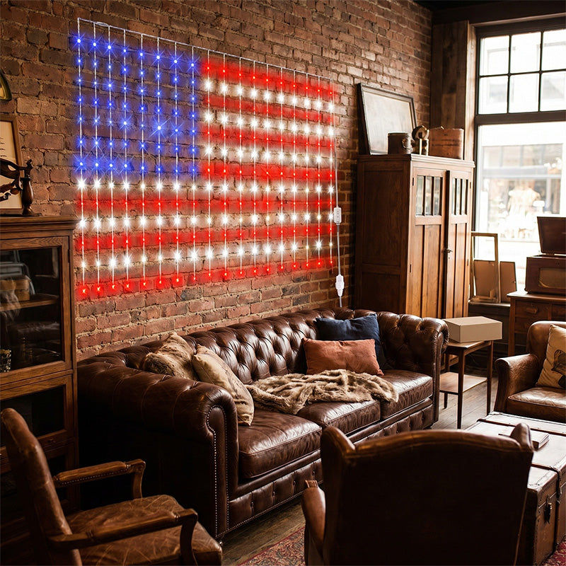 ✨USB Powered Patriotic Flag Net Lights