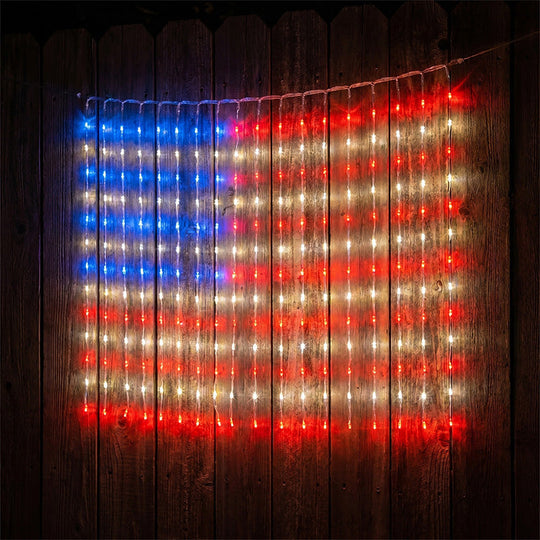 ✨USB Powered Patriotic Flag Net Lights