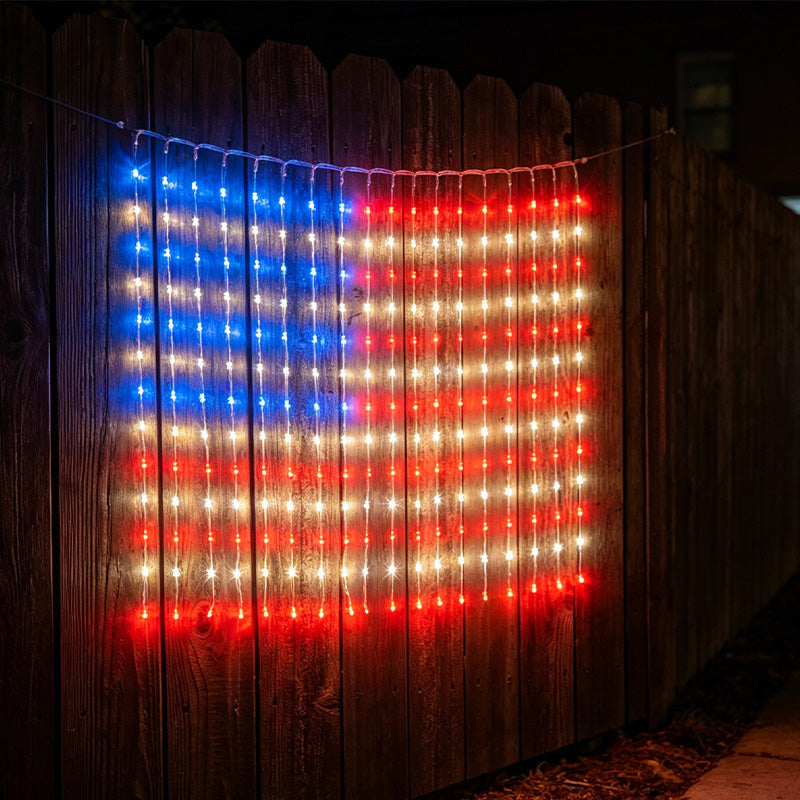 ✨USB Powered Patriotic Flag Net Lights