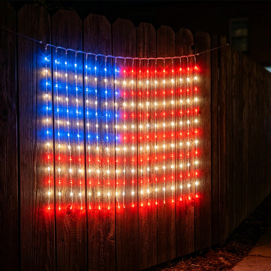 ✨USB Powered Patriotic Flag Net Lights