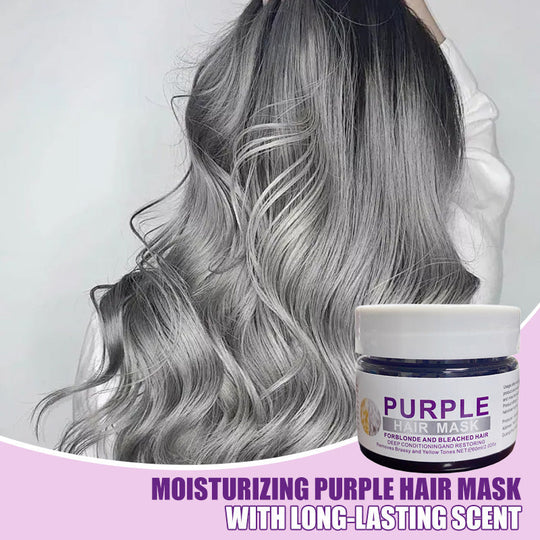 💜Moisturizing Purple Hair Mask with Long-Lasting Scent, Anti-Brass Deep Conditioning Mask for Blonde Bleached Hair