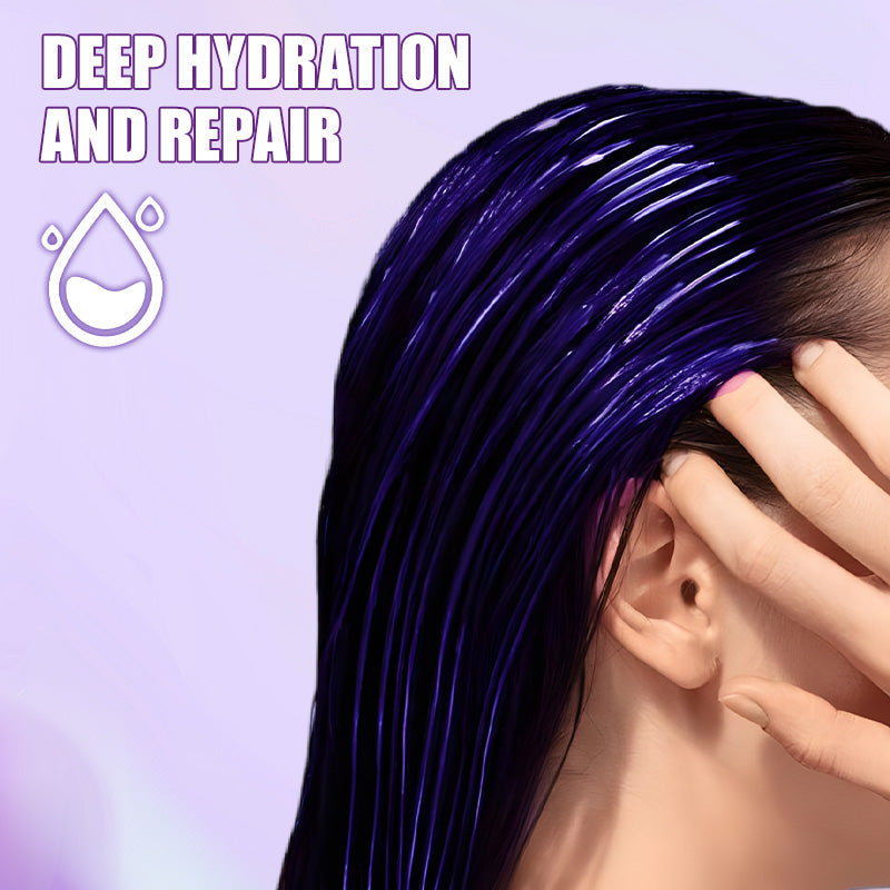 💜Moisturizing Purple Hair Mask with Long-Lasting Scent, Anti-Brass Deep Conditioning Mask for Blonde Bleached Hair