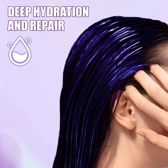 💜Moisturizing Purple Hair Mask with Long-Lasting Scent, Anti-Brass Deep Conditioning Mask for Blonde Bleached Hair
