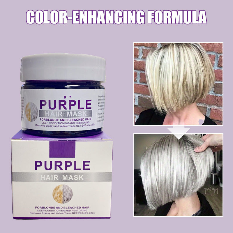 💜Moisturizing Purple Hair Mask with Long-Lasting Scent, Anti-Brass Deep Conditioning Mask for Blonde Bleached Hair