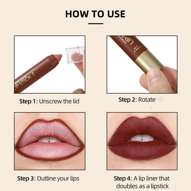 💄 BUY 1 GET 1 FREE ! 💋 Long-Lasting Matte Lip Crayon – 2-in-1 liner & lipstick, hydrating & precise